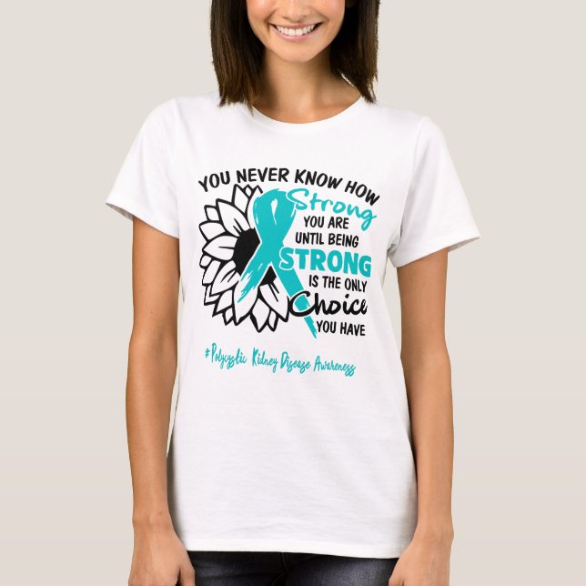 Polycystic Kidney Disease Awareness Ribbon Support T-Shirt (Front)