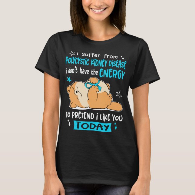 Polycystic Kidney Disease Awareness Ribbon Support T-Shirt (Front)