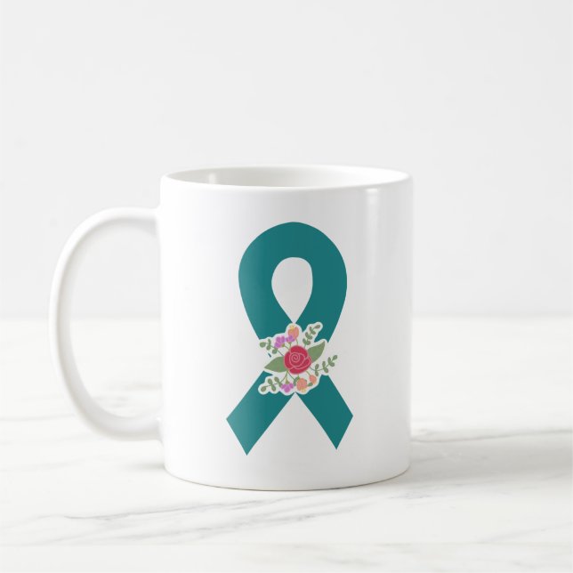 Polycystic Kidney Disease PKD Awareness Ribbon Mug (Left)