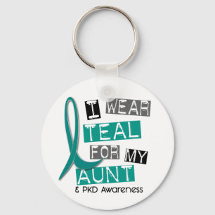 Polycystic Kidney Disease PKD Teal For Aunt 37 Keychain
