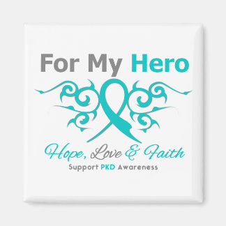 Polycystic Kidney Disease (PKD) Tribal Ribbon Hero Magnet