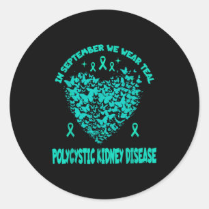 Polycystic Kidney Disease September We Wear Teal P Classic Round Sticker