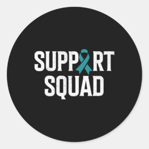 Polycystic Kidney Disease Warrior Support Squad Classic Round Sticker