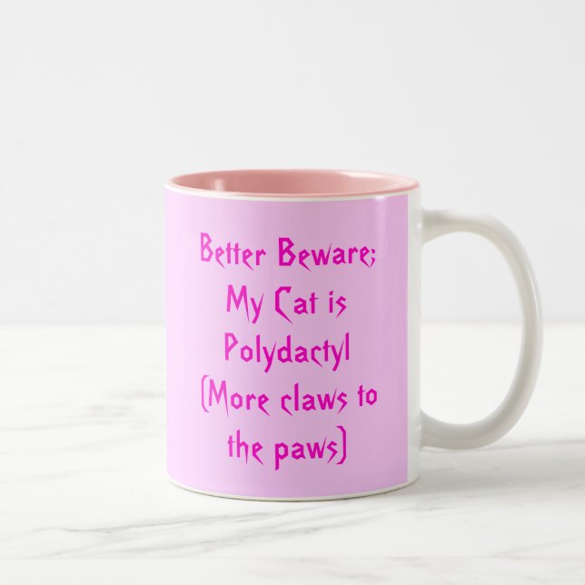 Polydactyl watch cat! Two-Tone coffee mug (Right)