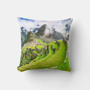 Polyester Throw Pillow, Machu Picchu, Cusco - Peru Throw Pillow