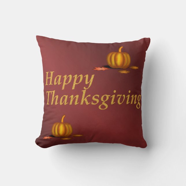 Polyester Throw Pillow,thanksgiving,colourful Pillow (Front)