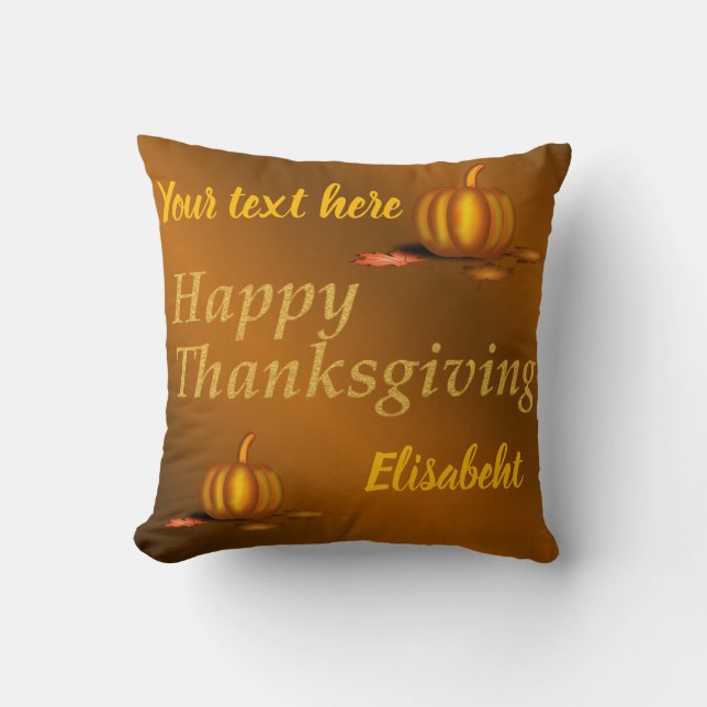 Polyester Throw Pillow,thanksgiving,colourful Pillow (Front)