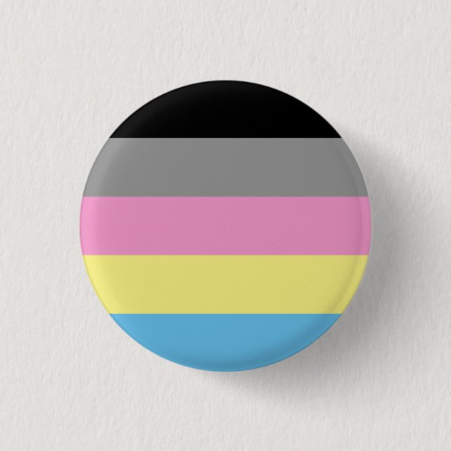 Polygender Flag Badge 1 Inch Round Button (Front)