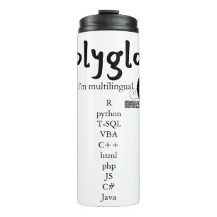 Polyglot Multilingual Customizable (Women in Tech) Thermal Tumbler
