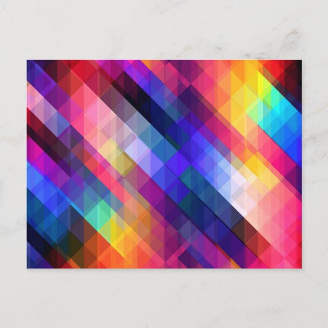 Polygon abstract colorful pattern postcard (Front)