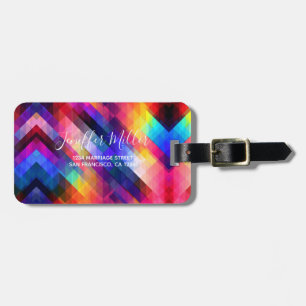 Polygon abstract colourful pattern                 luggage tag