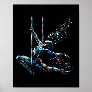 Polygon Art Aerial Silk Yoga Aerialist Acrotics  Poster
