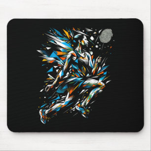 Polygon Art Badminton Player Shuttle Women Badmint Mouse Pad