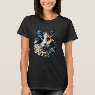Polygon Art Balinese Cat Longhaired Siamese T-Shirt