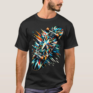 Polygon Art Skateboarder Skater Skateboard Skatebo T-Shirt