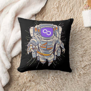 Polygon Astronaut - matic Crypto  Throw Pillow