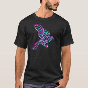 Polygon Bald Eagle Flying Aesthetic Anaglyph Elect T-Shirt