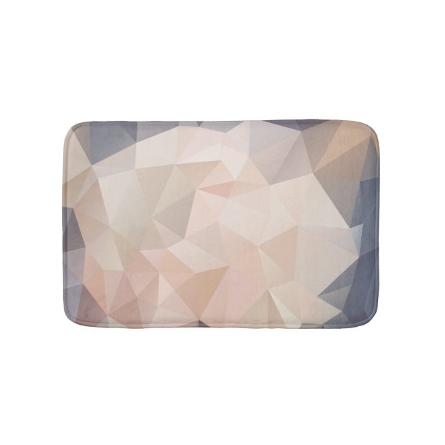 Polygon Geometric Abstract Bath Mat Grey Blush (Front)