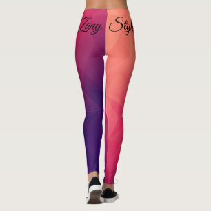 Polygon Geometric Purple Pink Orange Zany Fashion Leggings
