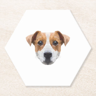 Polygon JRT Dogfather Dog Mom Dog Lover Jack Paper Coaster