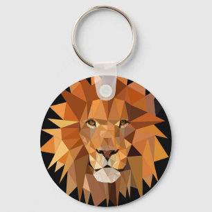 Polygon Lion Custom Keychain