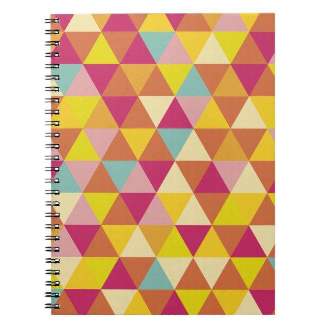 Polygon Multi colour Triangles in Geometrical Shap Notebook (Front)