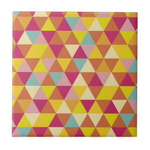 Polygon Multi colour Triangles in Geometrical Shap Tile