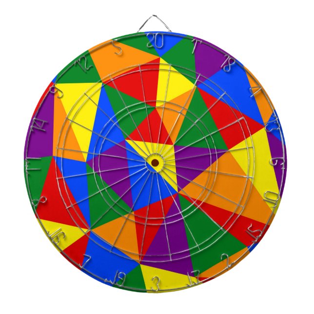 Polygon Rainbow Pattern Dartboard (Front)