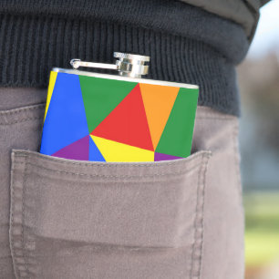 Polygon Rainbow Pattern Hip Flask