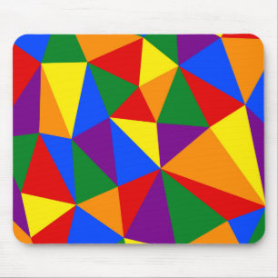 Polygon Rainbow Pattern Mouse Pad