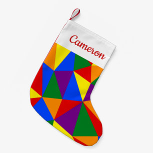 Polygon Rainbow Pattern Small Christmas Stocking