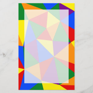 Polygon Rainbow Pattern Stationery
