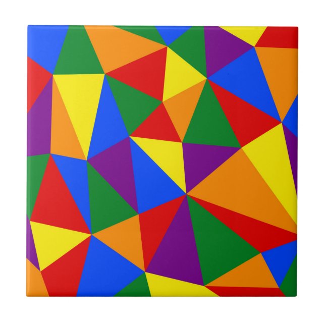 Polygon Rainbow Pattern Tile (Front)