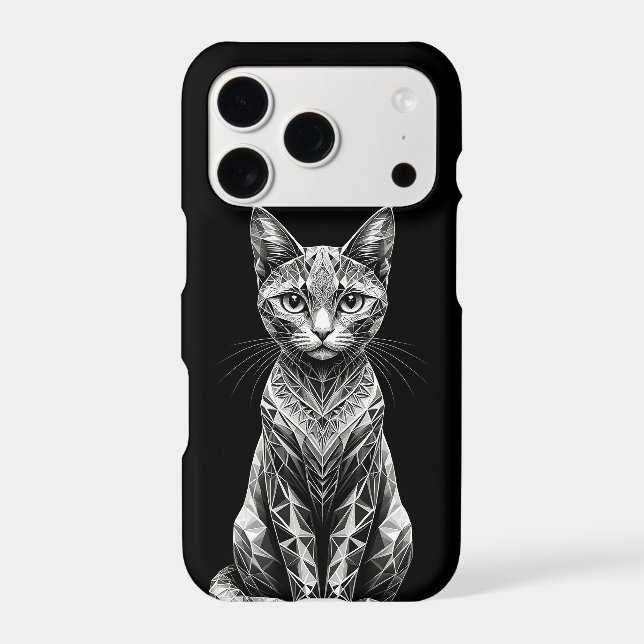 Polygonal Artwork of a Cat Showing Geometric Desig (Back)