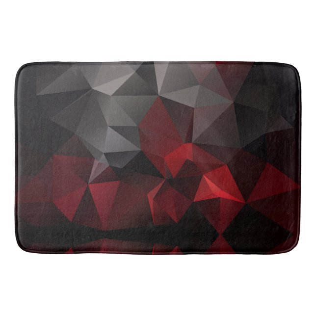 Polygonal , black and red bath mat (Front)