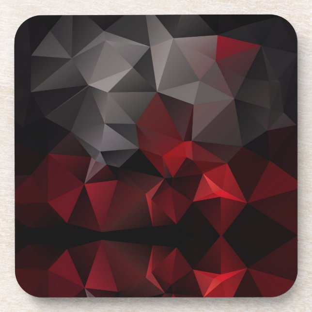 Polygonal , black and red coaster (Front)