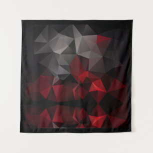 Polygonal , black and red tapestry