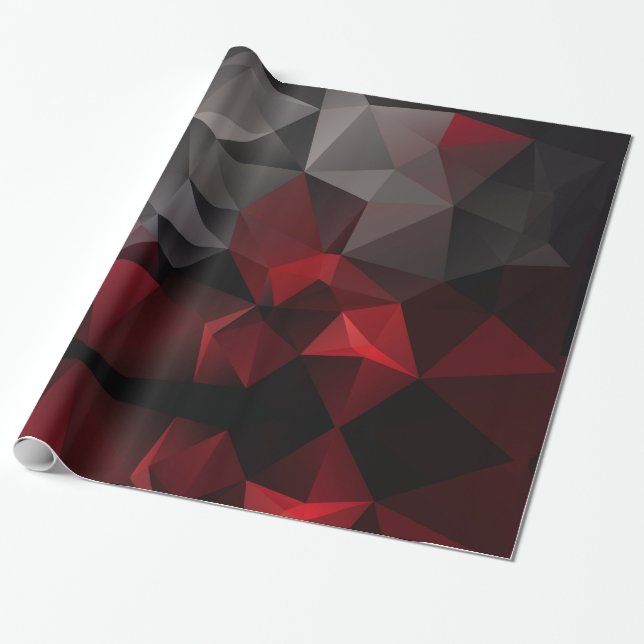 Polygonal , black and red wrapping paper (Unrolled)