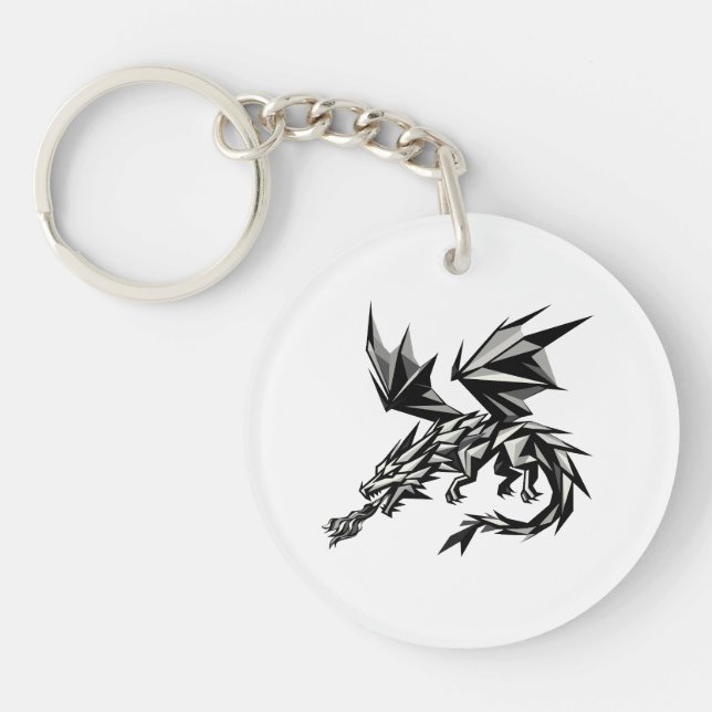 Polygonal Dragon Keychain (Front)