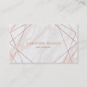 polygonal frames on pink marble business card