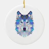 Polygonal geometric wolf head ceramic ornament (Back)