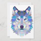 Polygonal geometric wolf head invitation (Back)