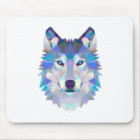 Polygonal geometric wolf head