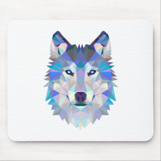 Polygonal geometric wolf head mouse pad