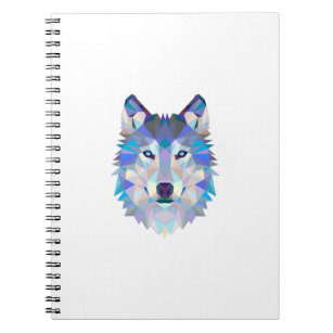 Polygonal geometric wolf head notebook