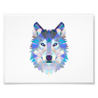 Polygonal geometric wolf head