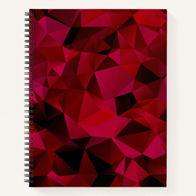 Polygonal geometrical triangles red print notebook (Front)