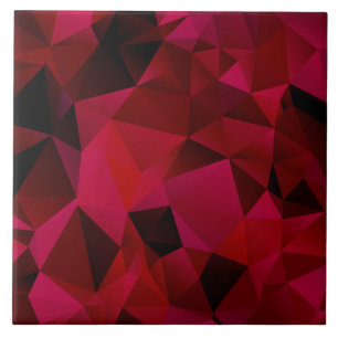 Polygonal geometrical triangles red print tile