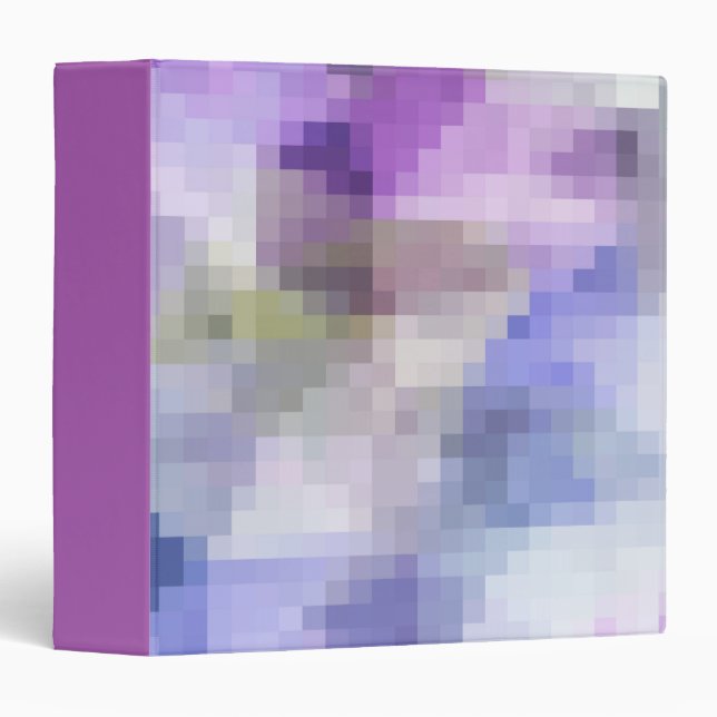 Polygonal geometrical violet purple blue pixel squ binder (Front/Spine)