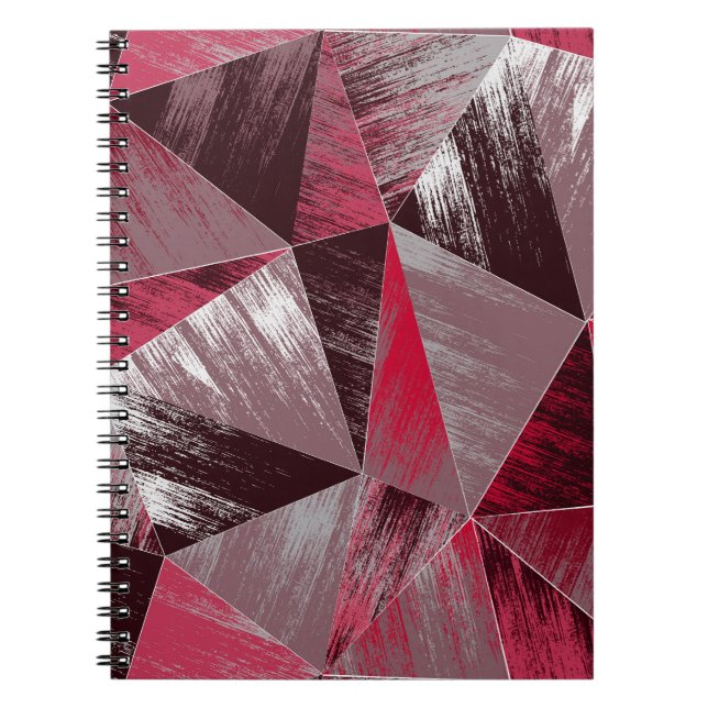 Polygonal grunge pattern with triangles. notebook (Front)